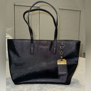 MARC JACOBS LEATHER TOTE BAG IN BLACK